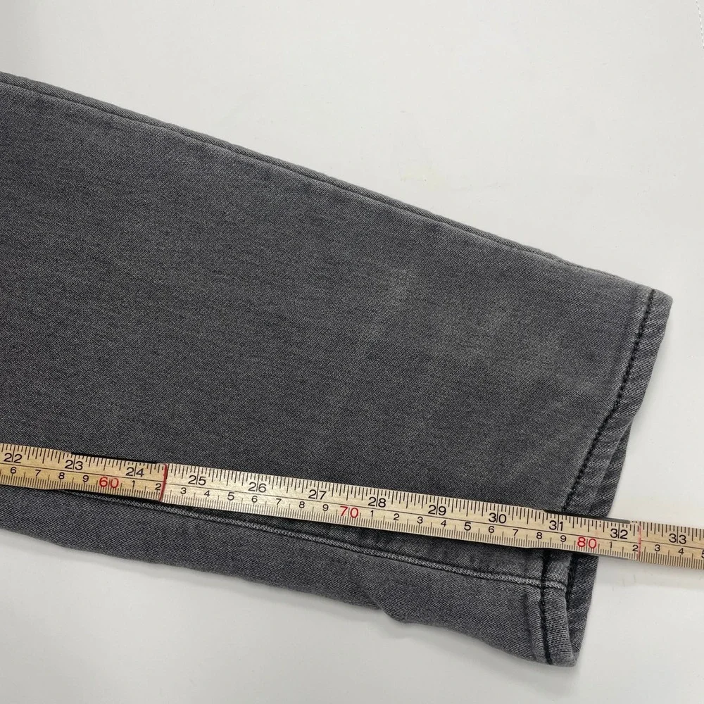Uniqlo Slim Tapered Jeans Men XL Gray Low Rise Drawstring Everyday Stretch Denim